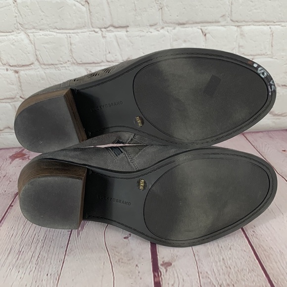 LUCKY Brand LK-Bahrie Titanium Oiled Suede Shootie Wide Width Size 9.5 - Picture 9 of 9